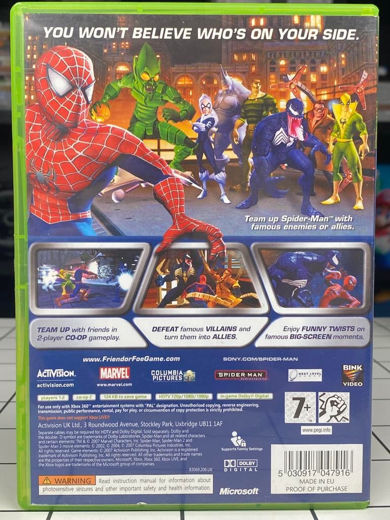 Spider-Man Friend or Foe - Zeldzame Xbox 360 Game – Compleet, Spelcomputers en Games, Avontuur en Actie, Activision, Marvel, 1 speler