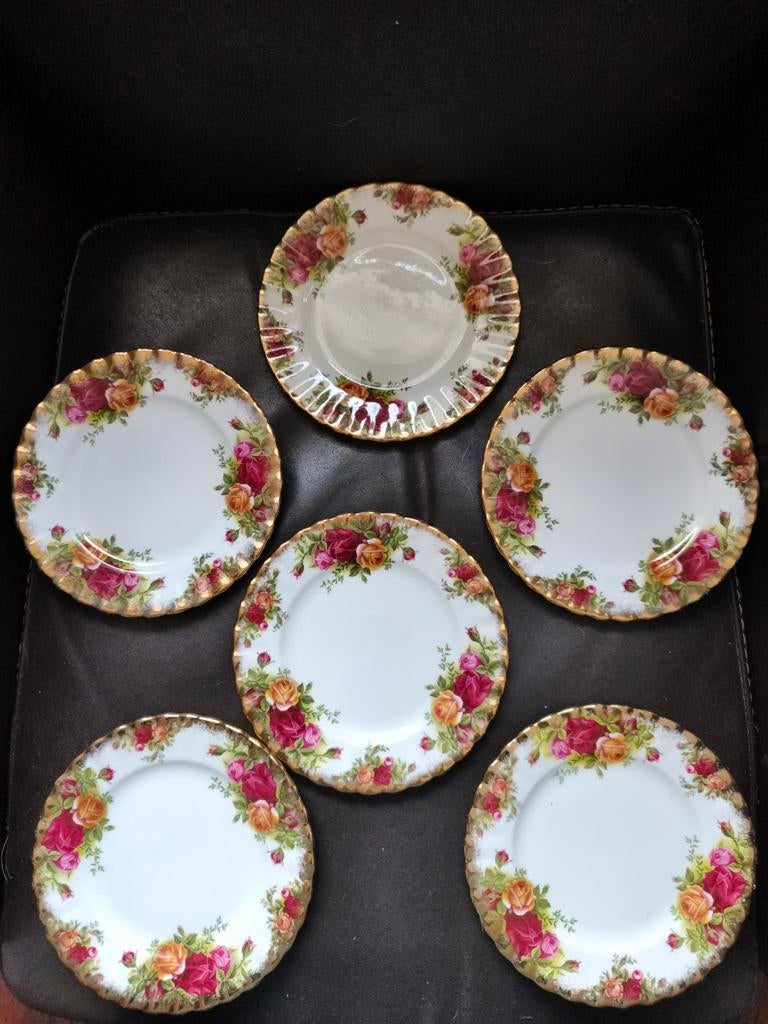 Engelse, Royal Albert "Old country roses" Gebak borden., Antiek en Kunst, Ophalen of Verzenden