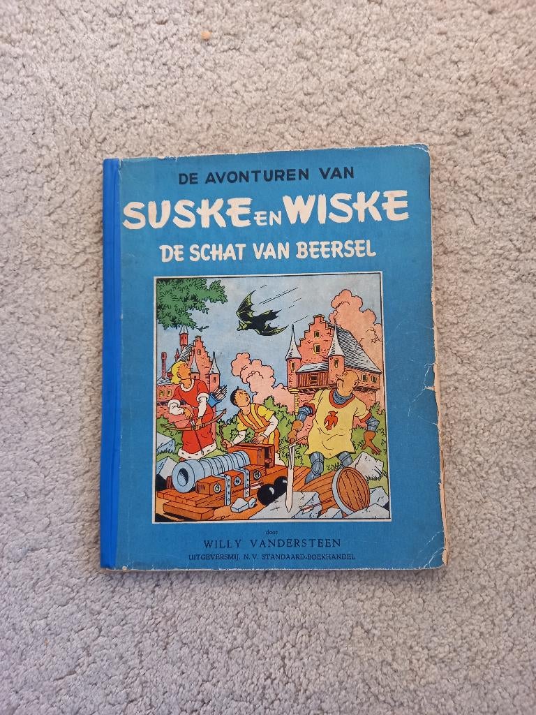 Suske en Wiske Blauwe reeks De Schat Van Beersel 2e druk, Boeken, Gelezen, Willy Vandersteen, Eén stripboek, Ophalen of Verzenden