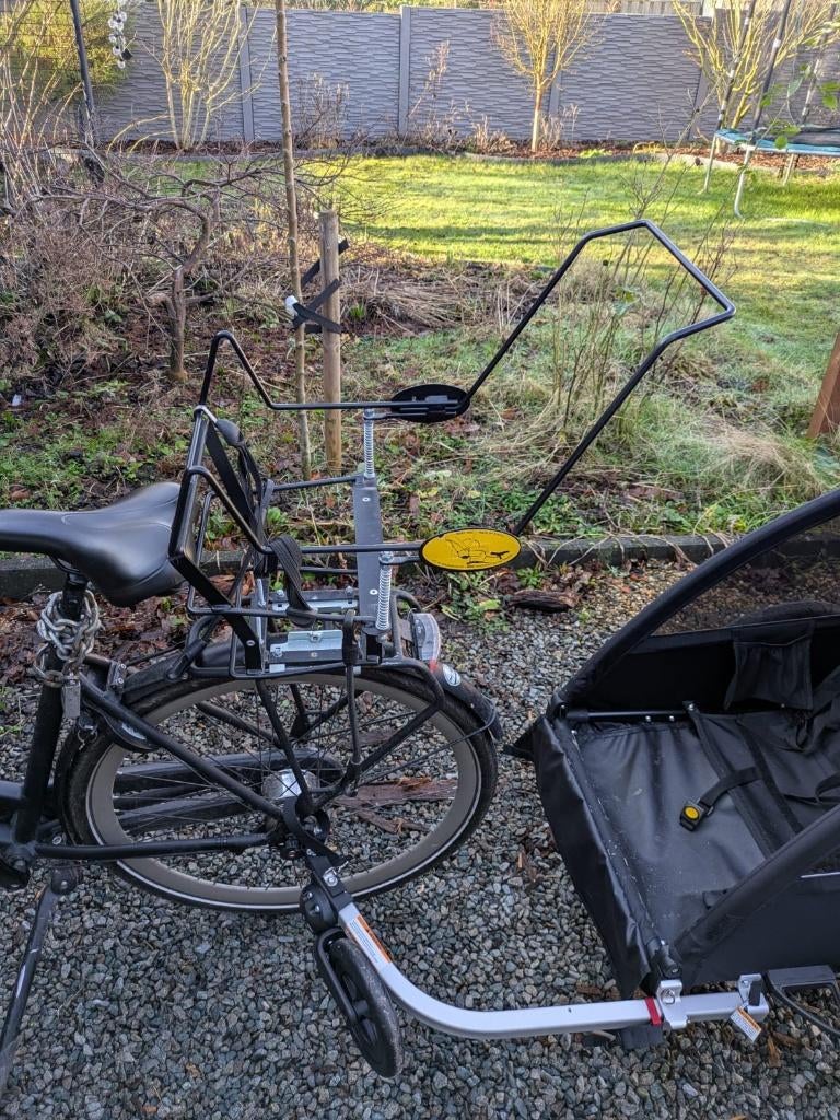 Baby mee, Fietsen en Brommers, Fietsaccessoires | Fietsstoeltjes, Ophalen, Achterzitje, Zo goed als nieuw, 0 t/m 13 kg