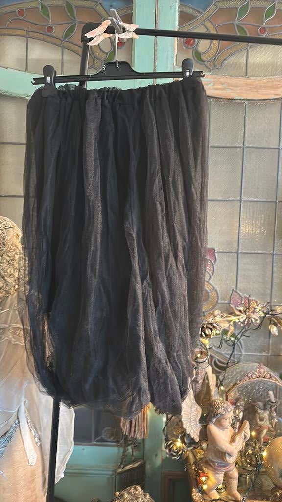Rundholz: diepzwarte tulle rok, , ballon, Zwart, Maat 46/48 (XL) of groter, Ophalen of Verzenden, Zo goed als nieuw