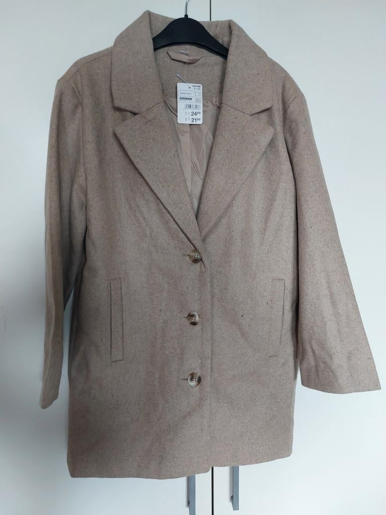 Beige Jasje - Maat 134/140, Kinderen en Baby's, Ophalen of Verzenden, Nieuw, Meisje, Jas