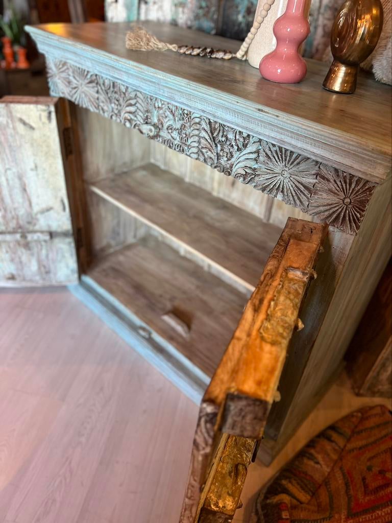 Gaaf India/Ibiza style dressoir, Huis en Inrichting, Kasten | Dressoirs, Ophalen of Verzenden, 25 tot 50 cm, 100 tot 150 cm