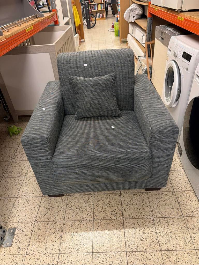 Stijlvolle Aberdeen fauteuil - antraciet/bruin, Ophalen, Minder dan 75 cm, Kingloop, Nieuw