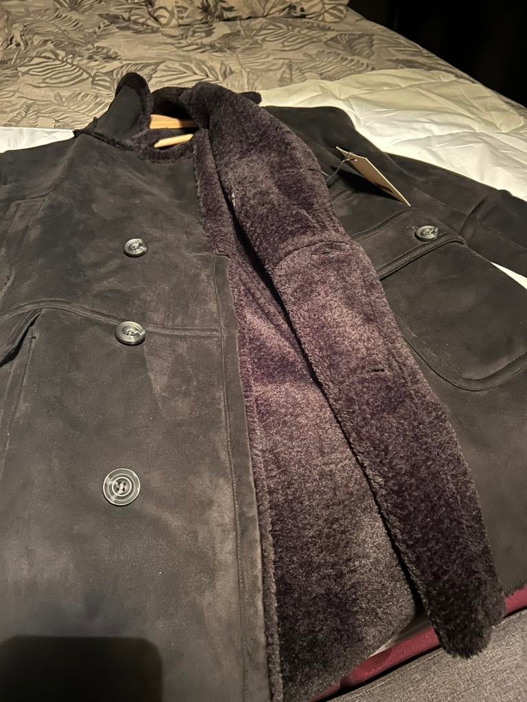 Mooie heren lammycoat., Lammy coat, Zwart, Ophalen of Verzenden, Maat 56/58 (XL)