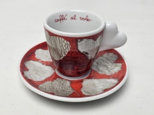 # Thun Caffe Al Volo Espresso kop en schotel love model 3, Huis en Inrichting, Gebruikt, Ophalen of Verzenden, Wedgwood, Kop(pen) en/of Schotel(s)