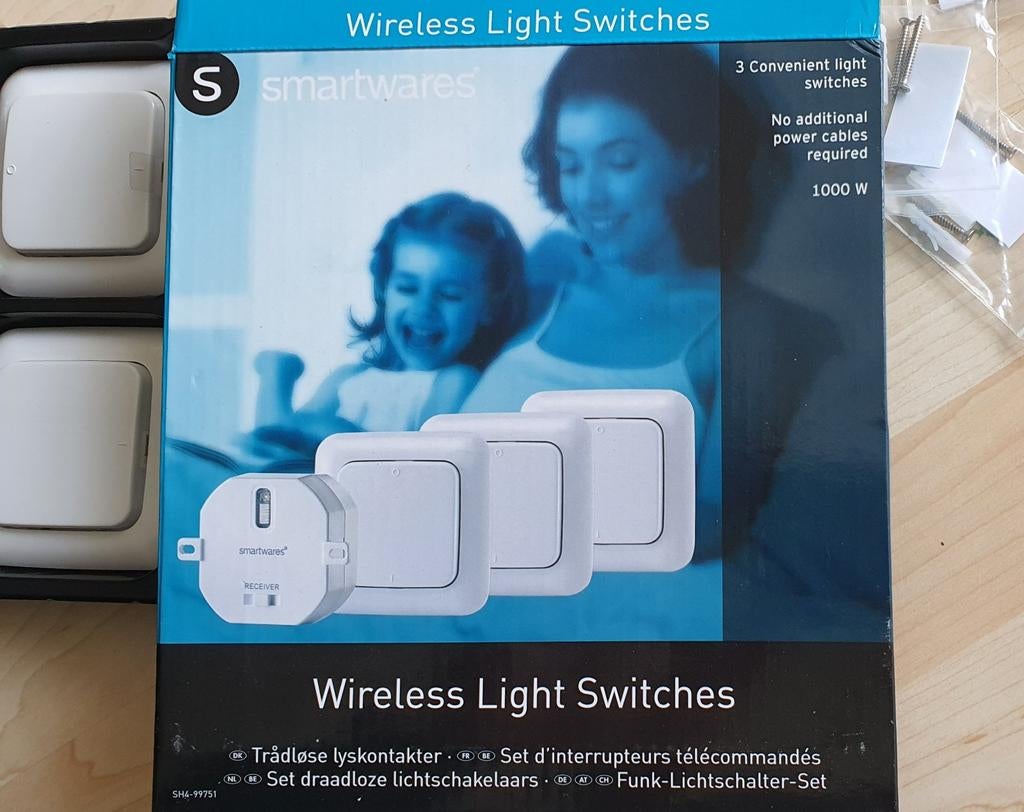 Smartwares Draadloze Lichtschakelaars - Nieuw in doos, Ophalen of Verzenden, Nieuw, Detector, Sensor of Melder, Draadloos
