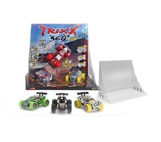 Trixx 360 3 Stuntcars wit-groen-zwart EXTRA GROTE STUNTRAMP, Ophalen of Verzenden, Nieuw