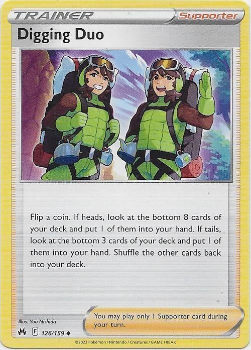Crown Zenith,  Digging Duo [uncommon] 126/159, Ophalen of Verzenden, Nieuw, Losse kaart