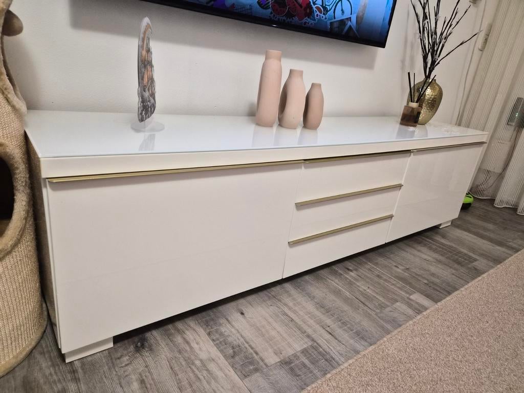 Witte dIKEA BESTÅ BURS tv-meubel, 150 tot 200 cm, Ophalen of Verzenden, Zo goed als nieuw, Modern