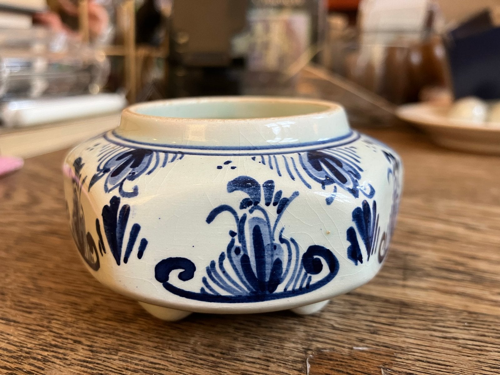 Antieke Delfts Blauwe Zoutpot - Handgeschilderd, Ophalen of Verzenden