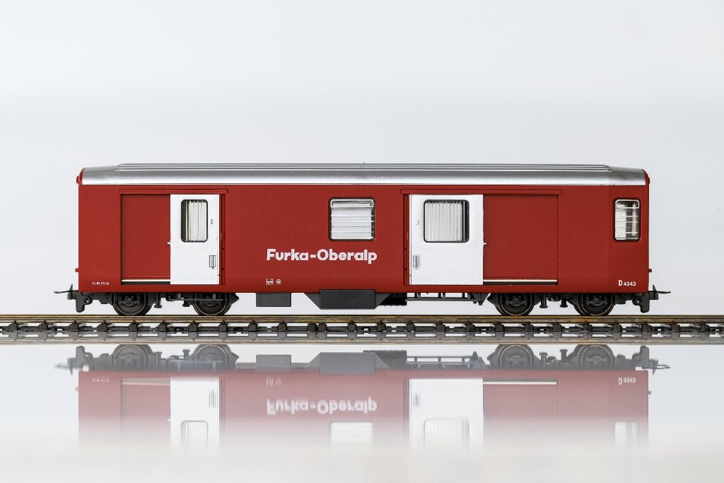 Bemo Furka-Oberalp Bagagewagon D 4343 (FO), H0m, Overige merken, Gelijkstroom, Ophalen of Verzenden, Analoog