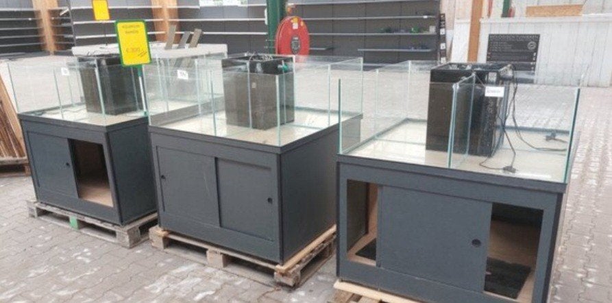 2x 4 delige aquarium bakken, Ophalen of Verzenden, Zo goed als nieuw, Leeg aquarium