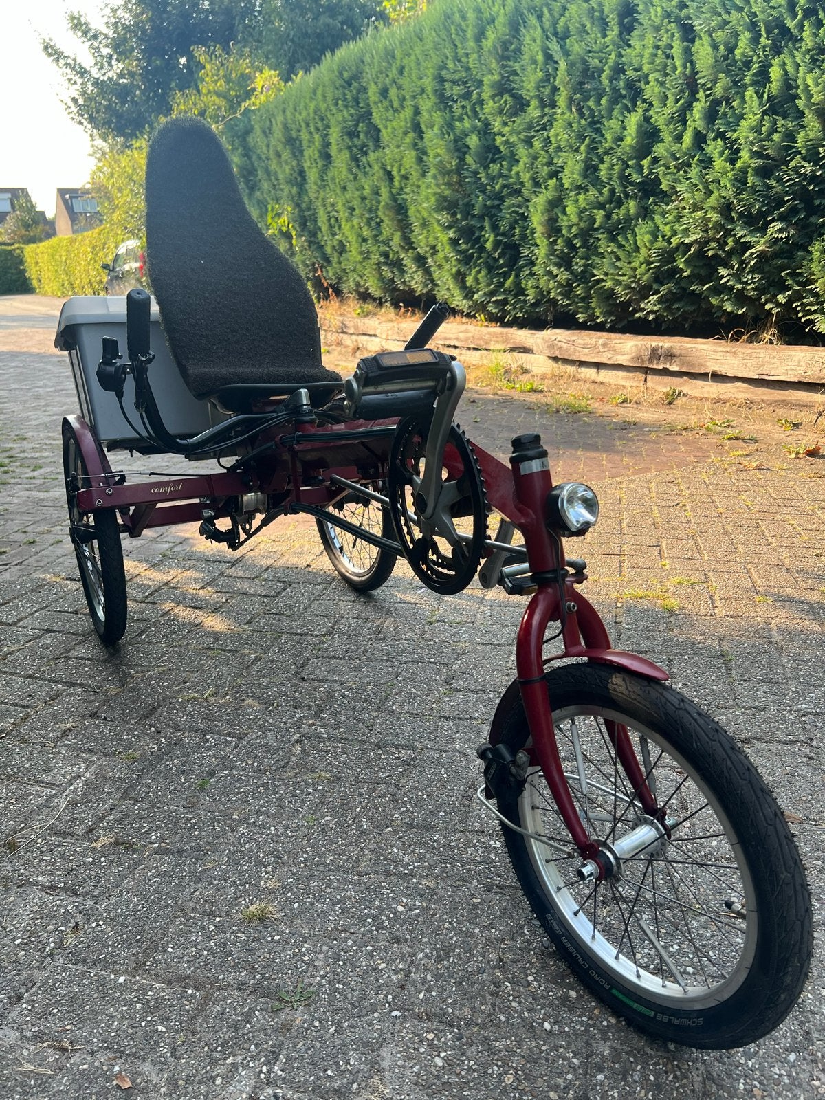 UsvA Comfort Ligfiets met bagagebak -  met nieuwe banden, Fietsen en Brommers, Ophalen of Verzenden, Gebruikt, Schijfrem