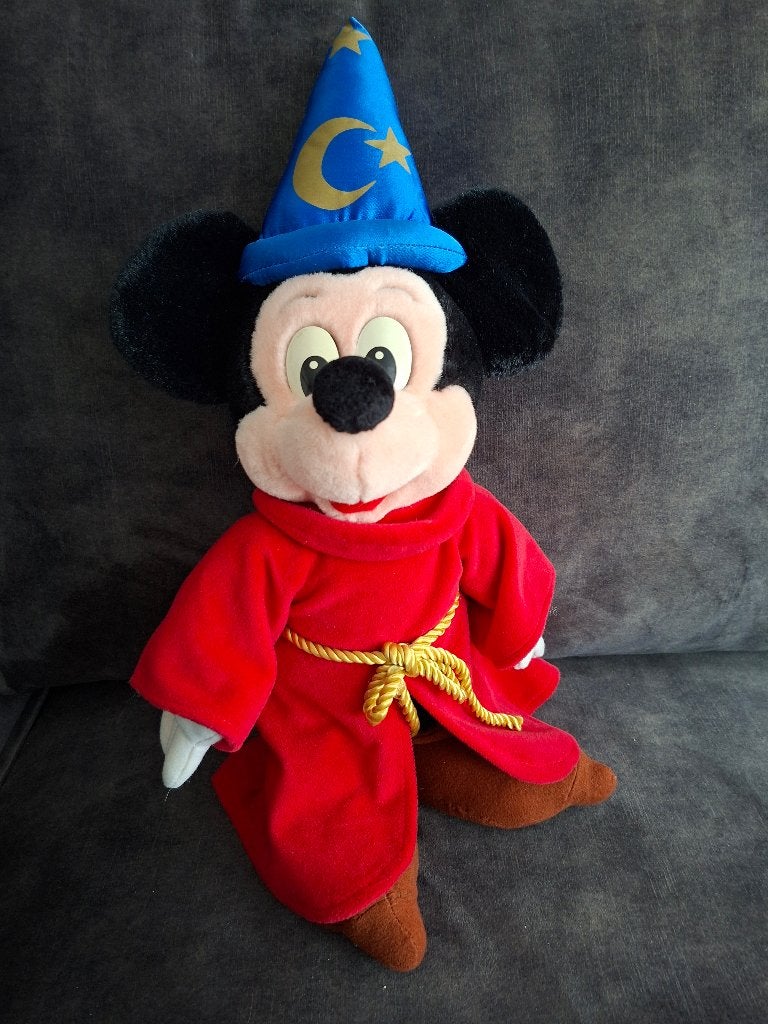 Disneyland Parijs Mickey Mouse Fantasia knuffel 40cm, Ophalen of Verzenden, Mickey Mouse, Zo goed als nieuw, Knuffel