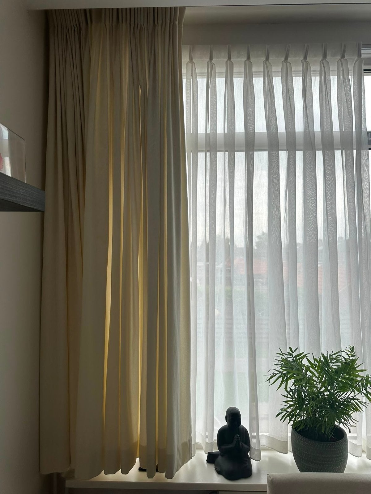 Luxe Velours Gordijn - Crème/Beige - Zo goed als nieuw, Fluweel, Zo goed als nieuw, Gordijn, Crème