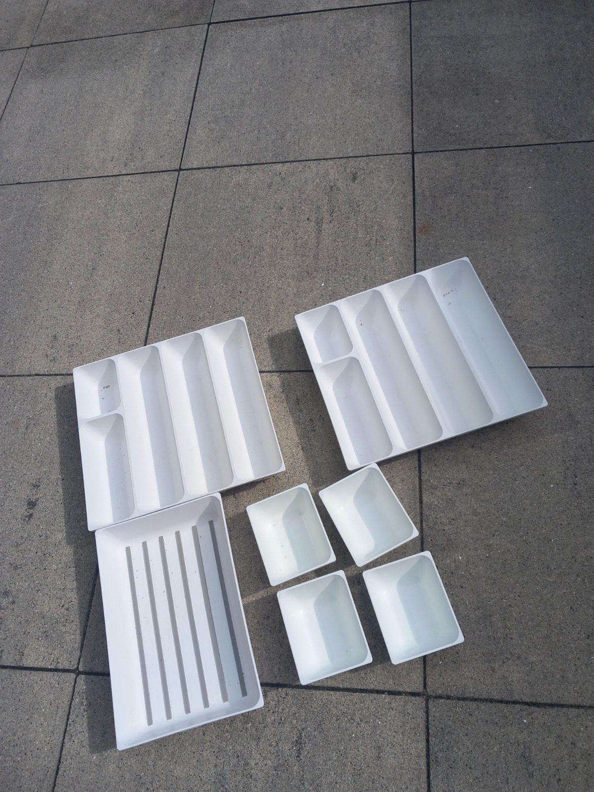 Witte lade-organizers en bestekbakken, diverse maten, Ophalen, Kunststof, Wit, Overige merken