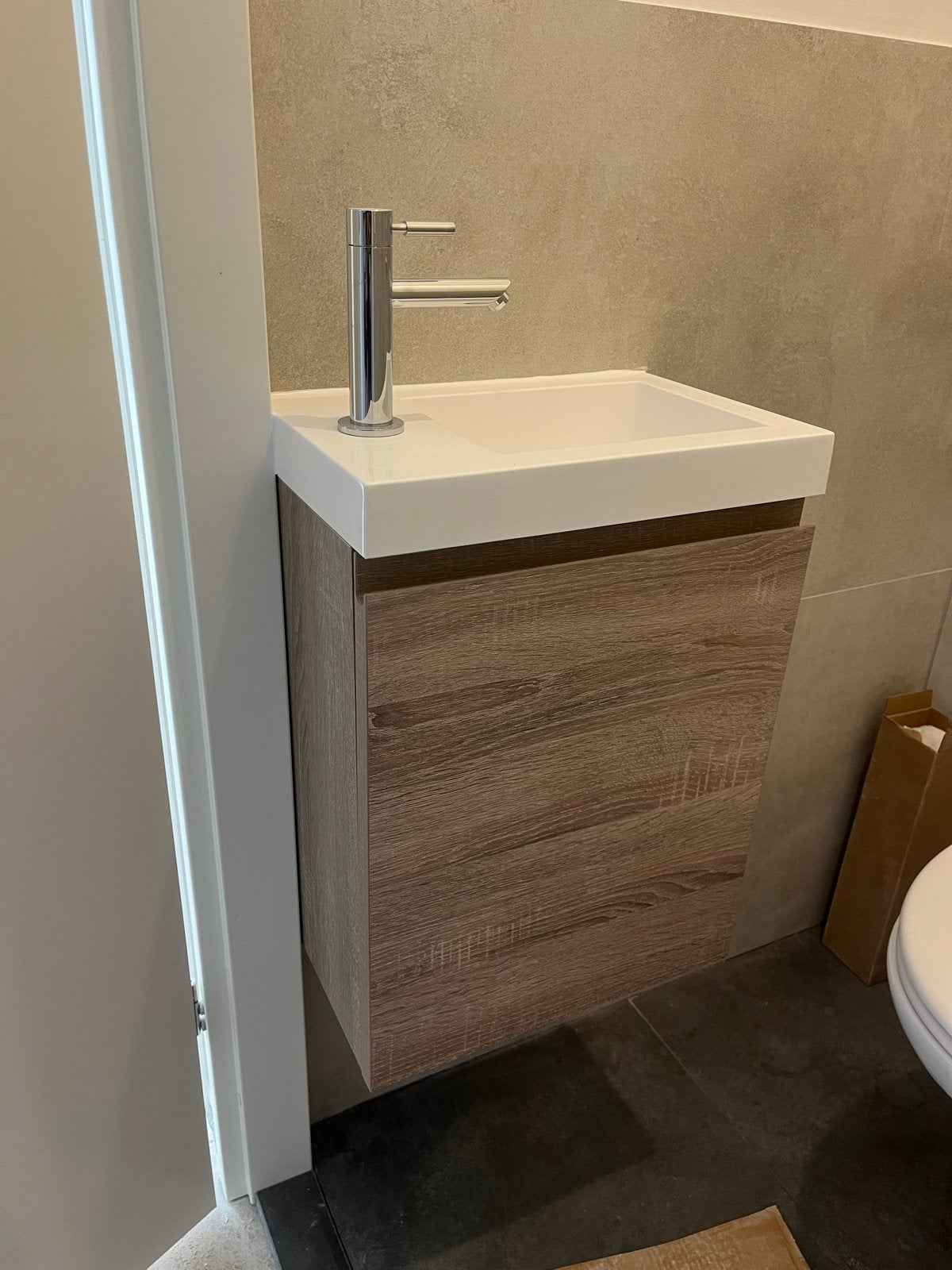 Compact wasmeubel toilet met kastje en wasbak - Nieuw!, Minder dan 50 cm, Nieuw, Ophalen of Verzenden, Minder dan 100 cm