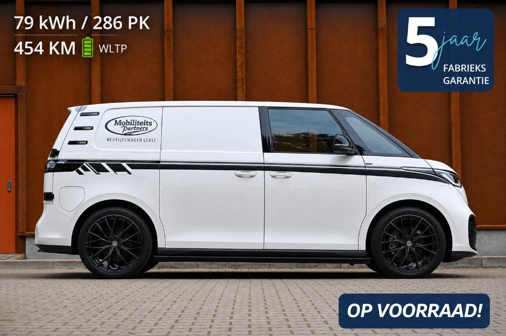 Volkswagen ID. Buzz Cargo LONG RANGE+ | 454 km | 5 jr gar., Auto's, Automaat, Zwart, Volkswagen, Wit