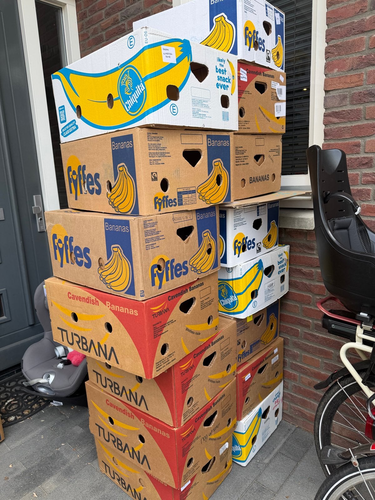 16 bananendozen gratis af te halen, Ophalen, 40 tot 60 cm, 50 tot 75 cm, Minder dan 35 cm