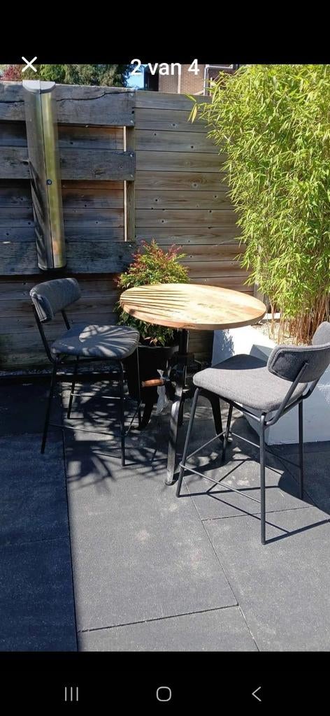 Leuke barset: bartafel en 2 By Boo kru, Ophalen, Gebruikt, In hoogte verstelbaar, 90 cm of meer