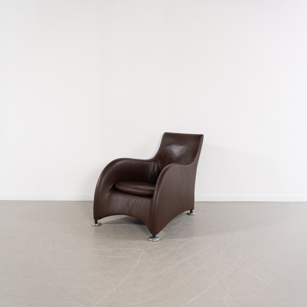Montis Loge Fauteuil Donkerbruin Leer, Huis en Inrichting, Niet ingevuld, Zo goed als nieuw, Niet ingevuld, Niet ingevuld