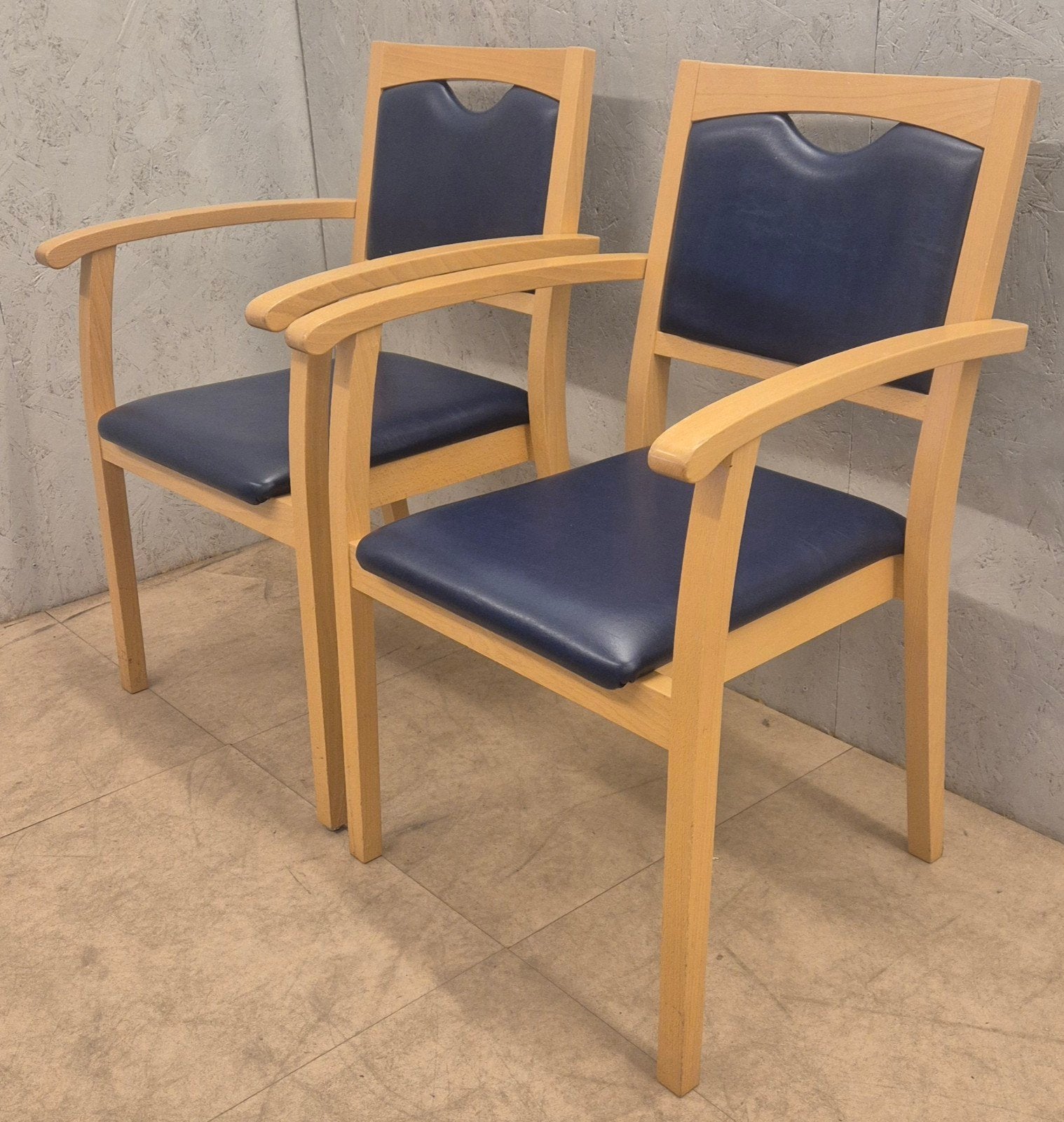 2x Lensen zorgstoel met armleuningen, Ophalen, Gebruikt, Twee, Blauw
