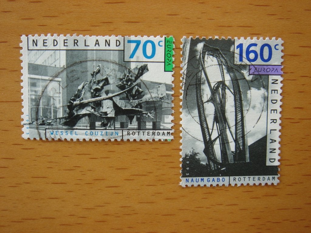 Europa Hedendaagse kunst 2x  NVPH 1565 en 1567    , Ophalen of Verzenden, Na 1940, Gestempeld