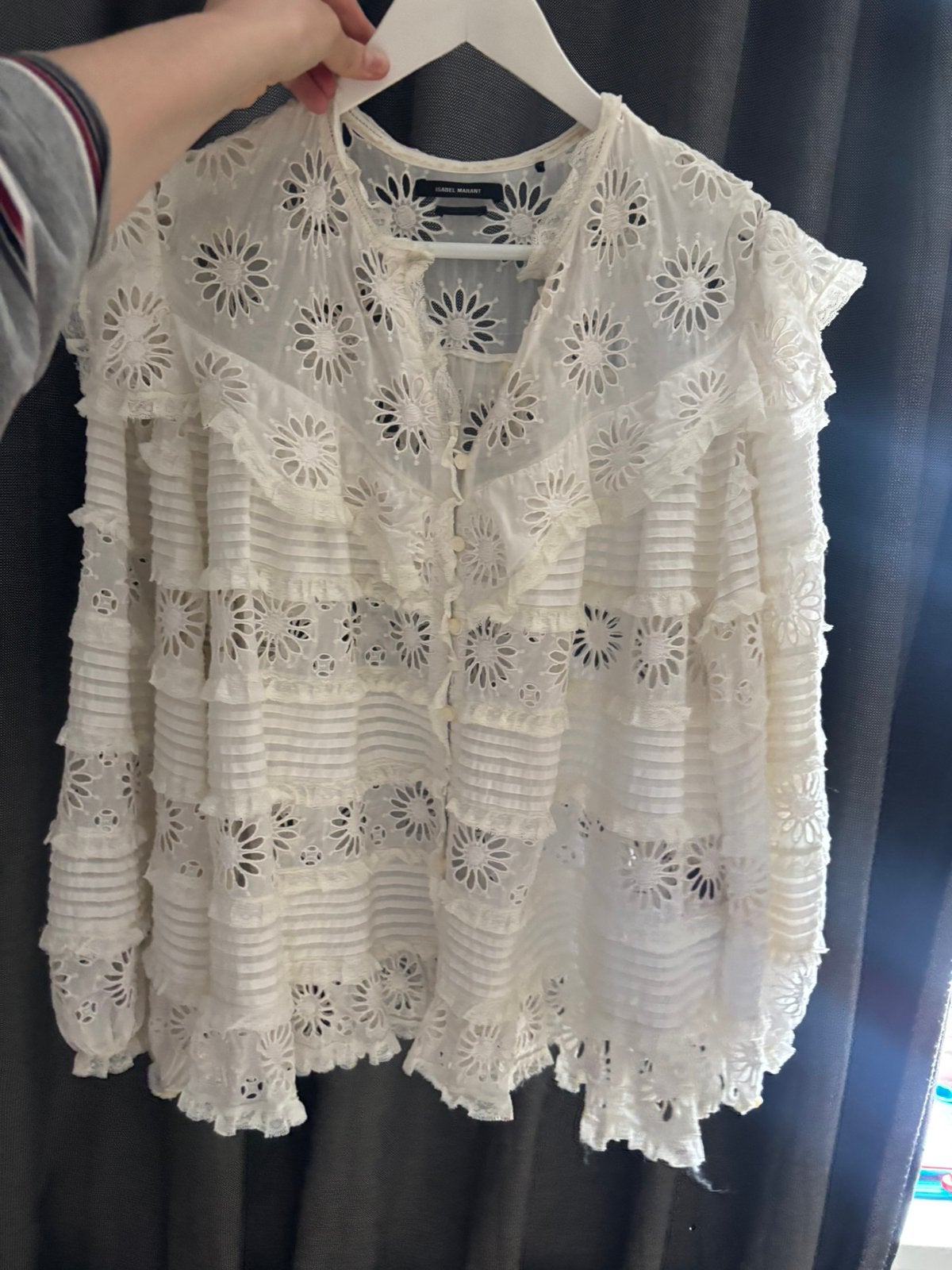 Isabel Marant broderie blouse wit, Verzenden, Gedragen, Maat 38/40 (M), Wit
