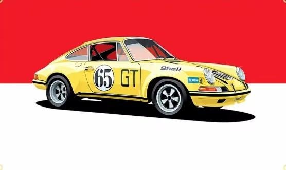 PORSCHE BANNER 60X90 CM MET BEVESTIGGINGS OGEN, Ophalen of Verzenden, Nieuw