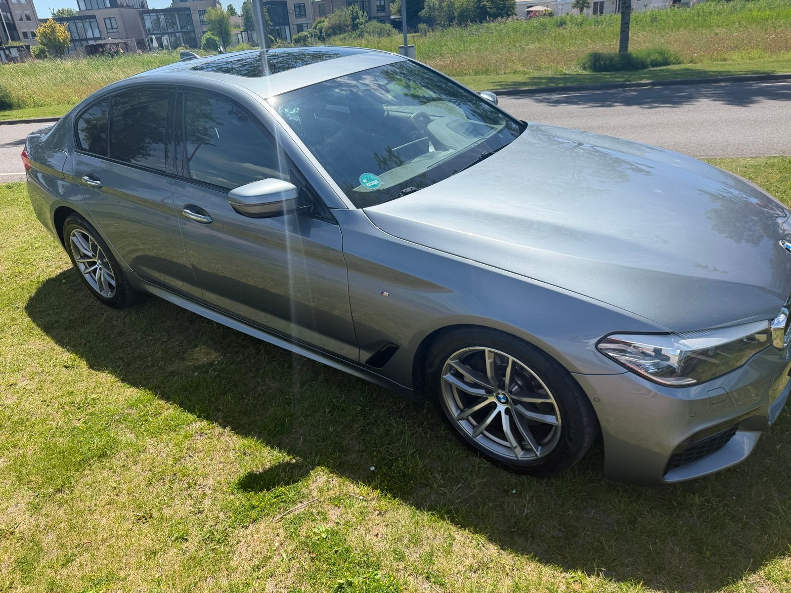 BMW 5-Serie 520d  2017 Grijs handgeschakeld, hud, open dak, Auto's, BMW, Achterwielaandrijving, 23 km/l, Particulier, 168 €/maand