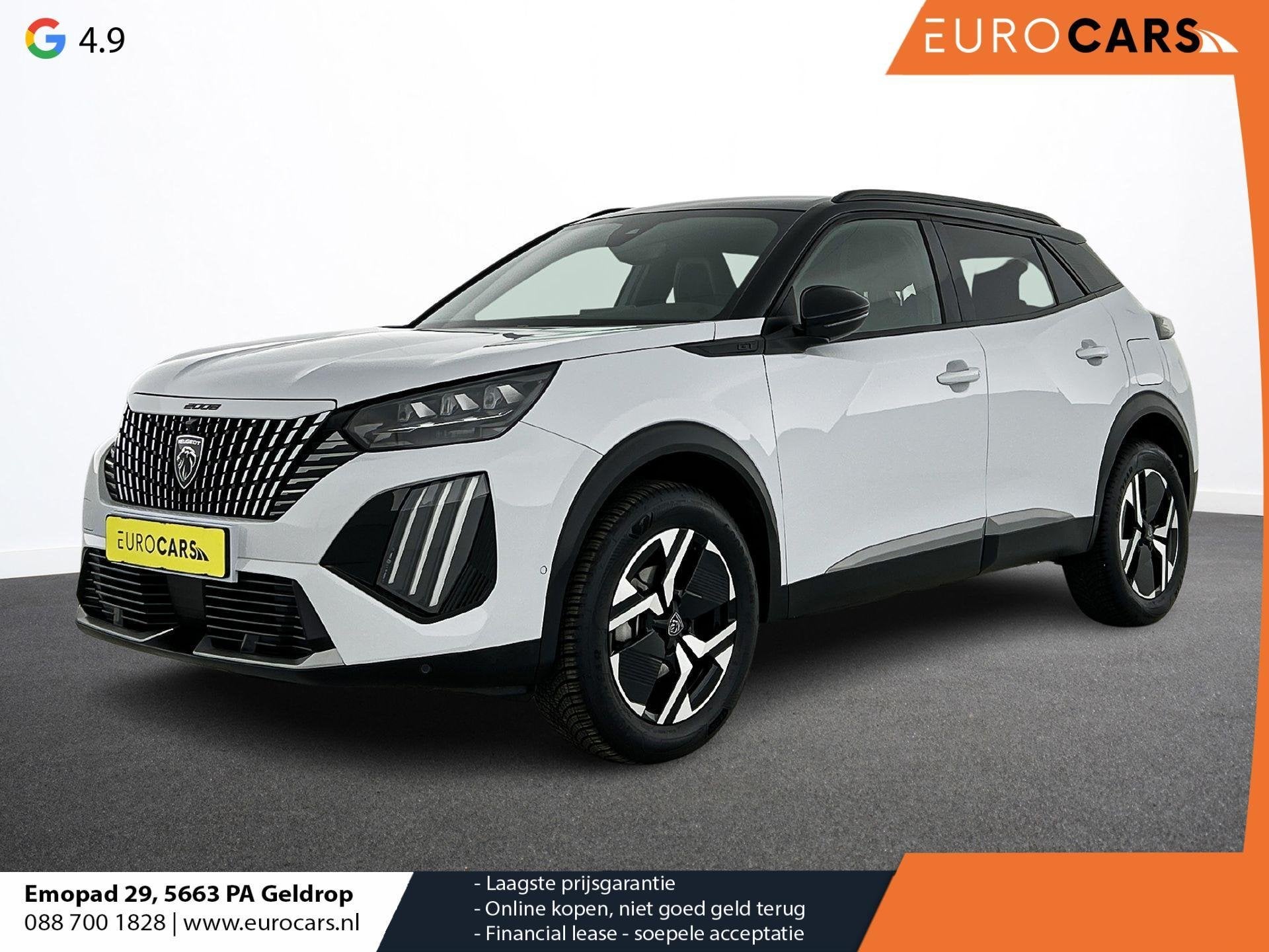 Peugeot 2008 1.2 PureTech 130pk Automaat GT-Line Clima Contr, Auto's, Gebruikt, 1199 cc, Leder en Stof, Wit