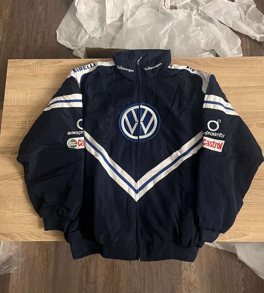 VW Volkswagen Racing Bomberjack (Maat XL) Vintage, Ophalen of Verzenden, Zo goed als nieuw, Maat 56/58 (XL), Blauw