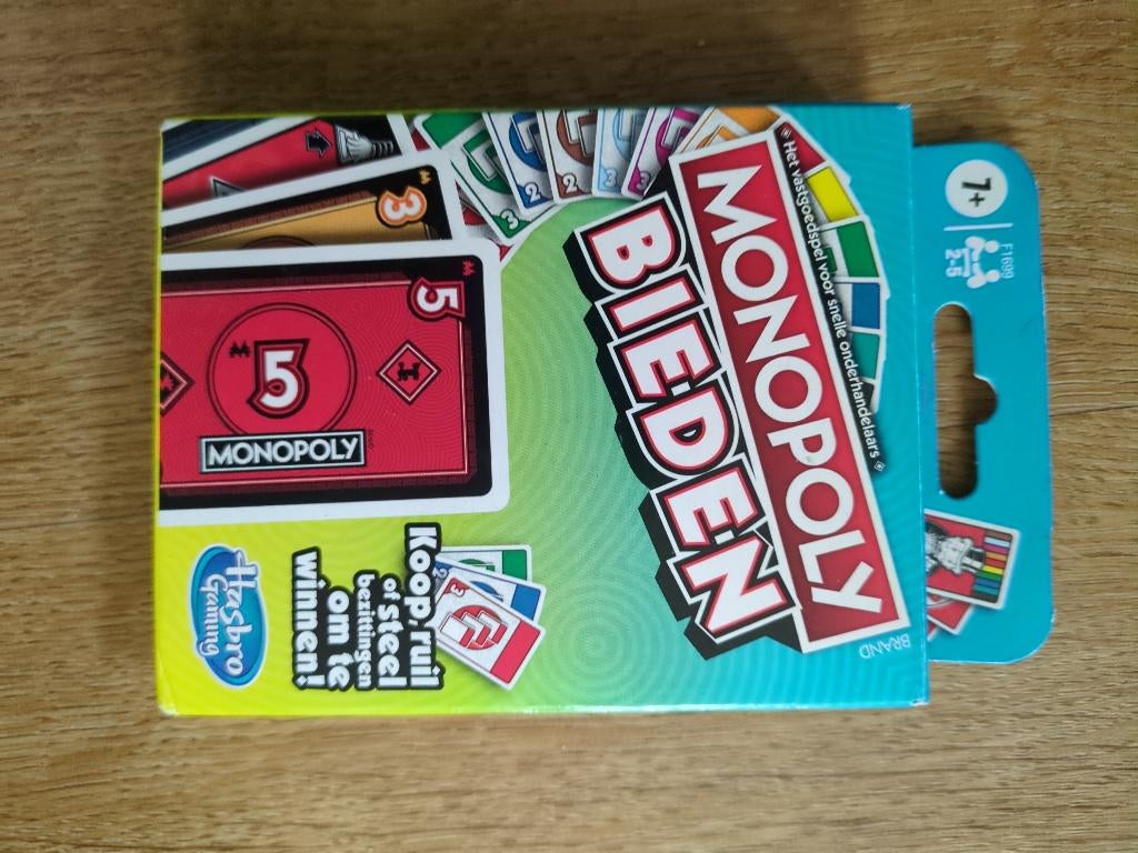 Kaartspel: 'monopoly bieden', Een of twee spelers, Ophalen of Verzenden, Zo goed als nieuw, Hasbro