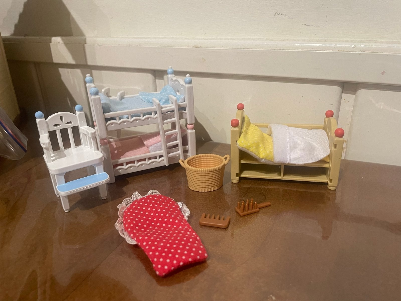 Sylvanian Families Poppenhuis Meubels - Bedden en Accessoire, Ophalen, Gebruikt, Poppenhuis