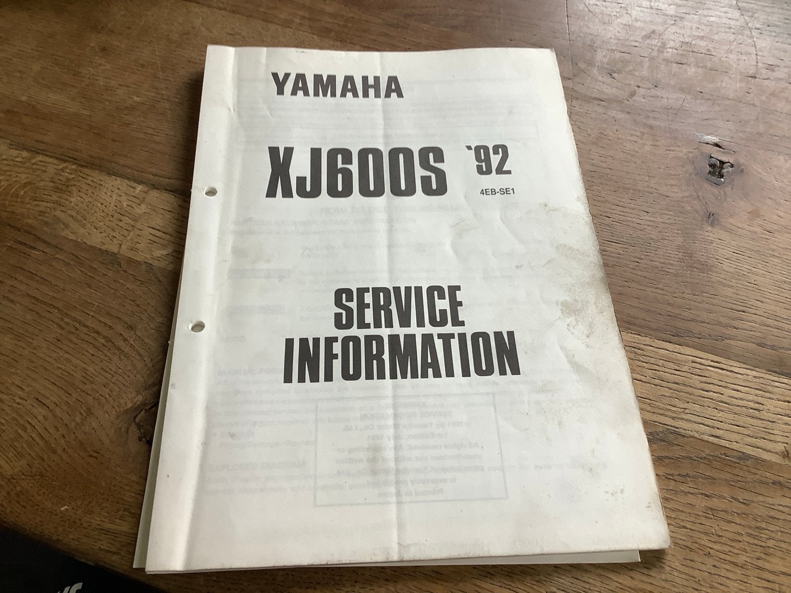 Yamaha XJ600S '92 Service Informatie Handleiding.  (116), Verzenden, Yamaha