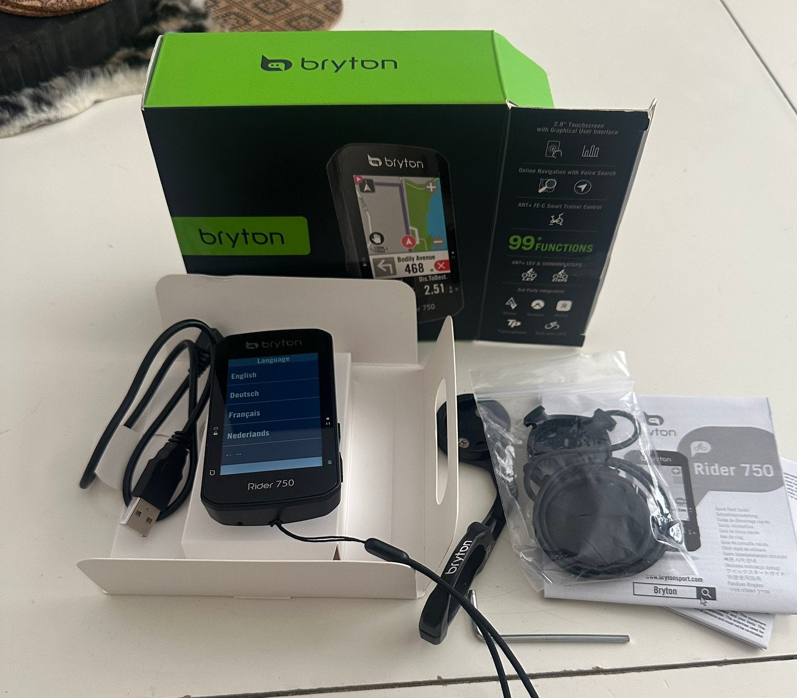 Fietscomputer bryton rider 750 zeer compleet, Fietsen en Brommers, Fietsaccessoires | Fietscomputers, Ophalen of Verzenden, Zo goed als nieuw