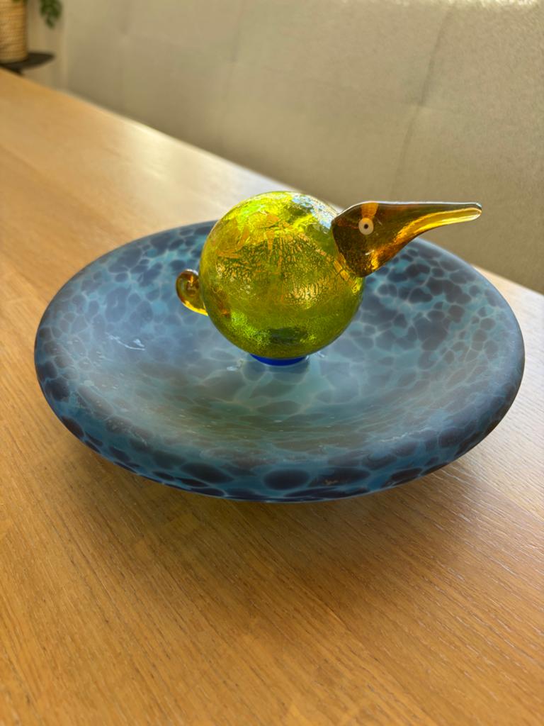 Borowski Glass Bird Bath, Overige typen, Glas, Blauw, Ophalen of Verzenden