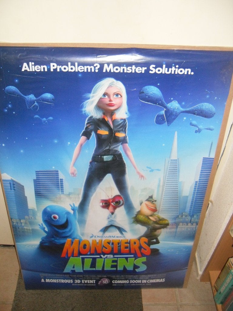 Monsters vs Aliens (02) Filmposter, Ophalen, Zo goed als nieuw, A1 t/m A3, Film en Tv