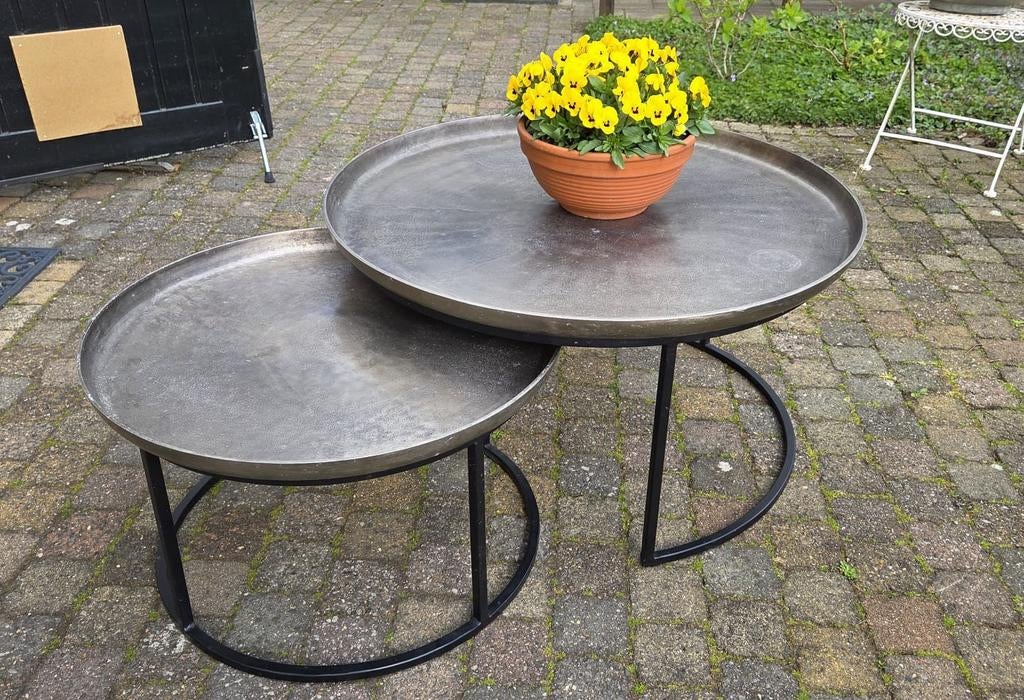 Set: 2 salontafels voor binnen, Huis en Inrichting, Tafels | Salontafels, Ophalen, Gebruikt, 50 tot 100 cm, Past in elk interieur
