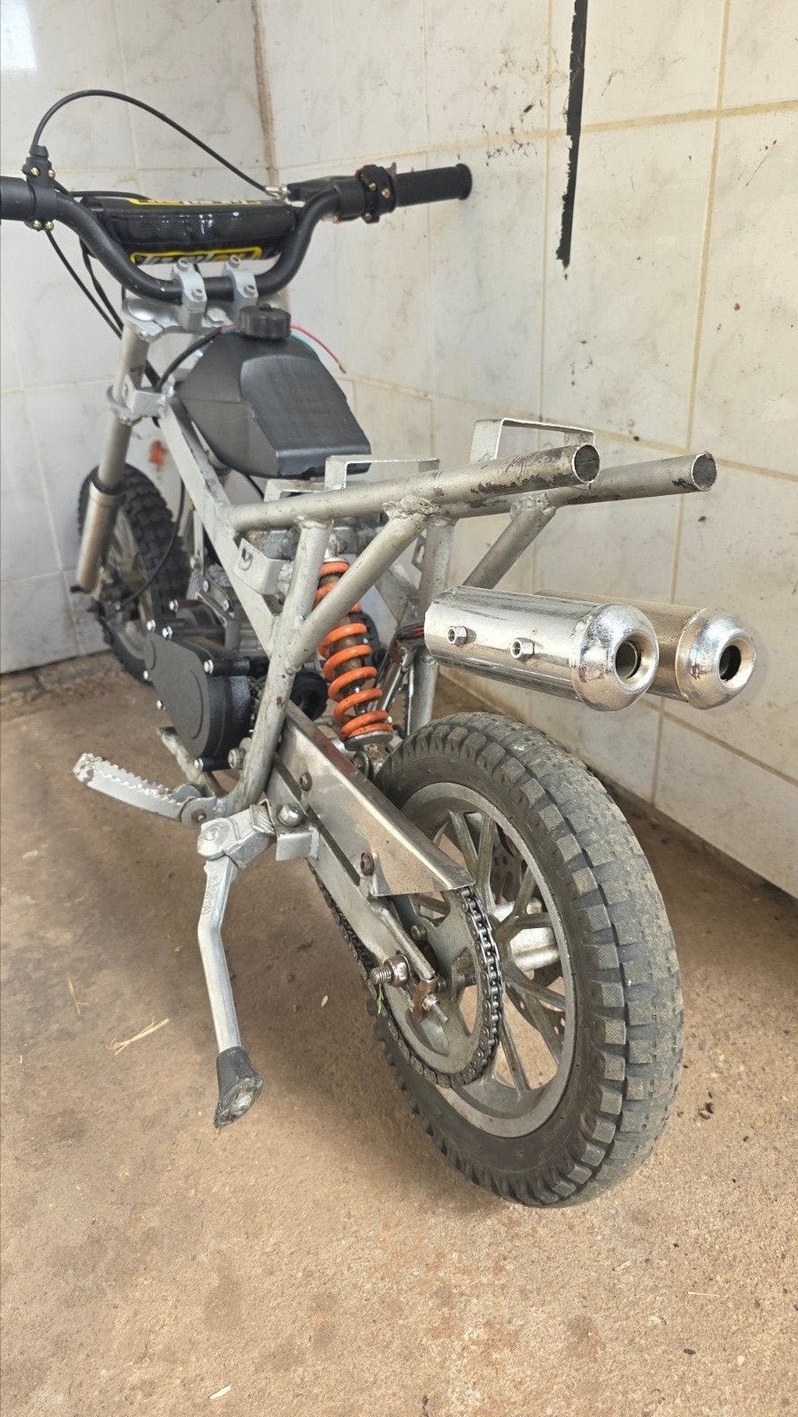 Pitbike met nieuw motorblok en uitlaat, frame te lassen, Ophalen of Verzenden