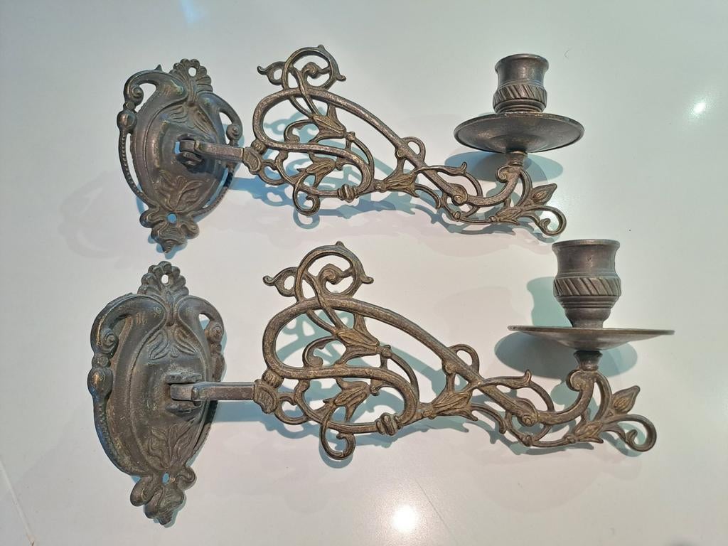 Piano kandelaars, Antiek en Kunst, Antiek | Kandelaars, Ophalen of Verzenden, Koper of Brons