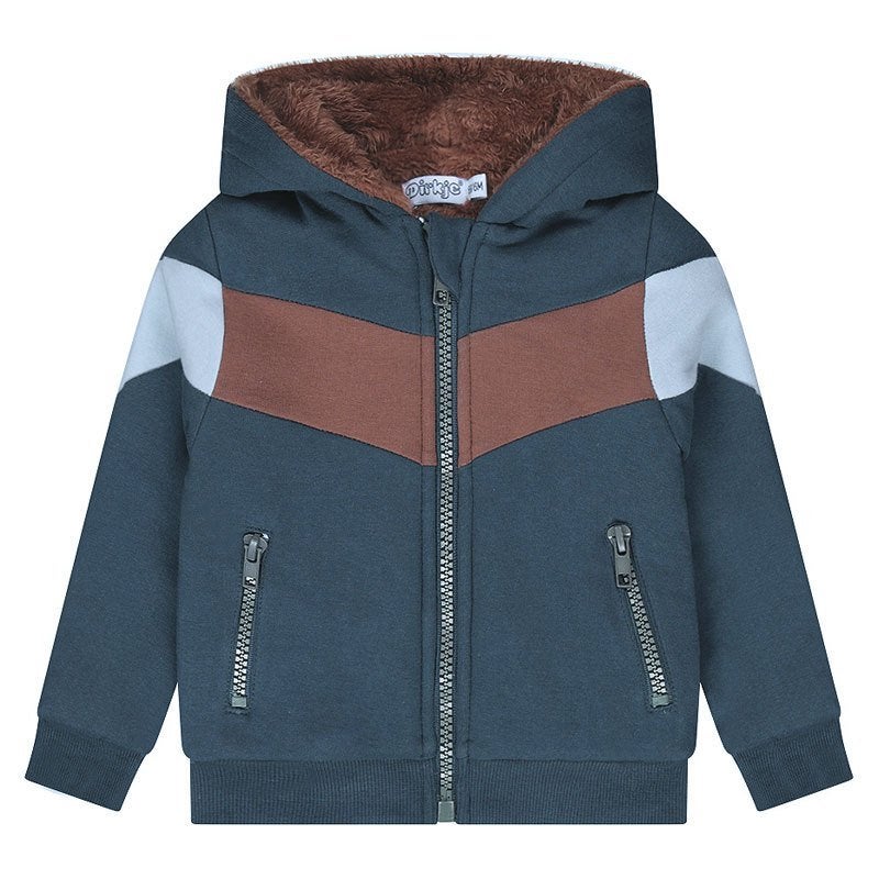Nieuw Dirkje buitenvest met teddy petrol blauw maat 80, Truitje of Vestje, Dirkje, Nieuw, Ophalen of Verzenden