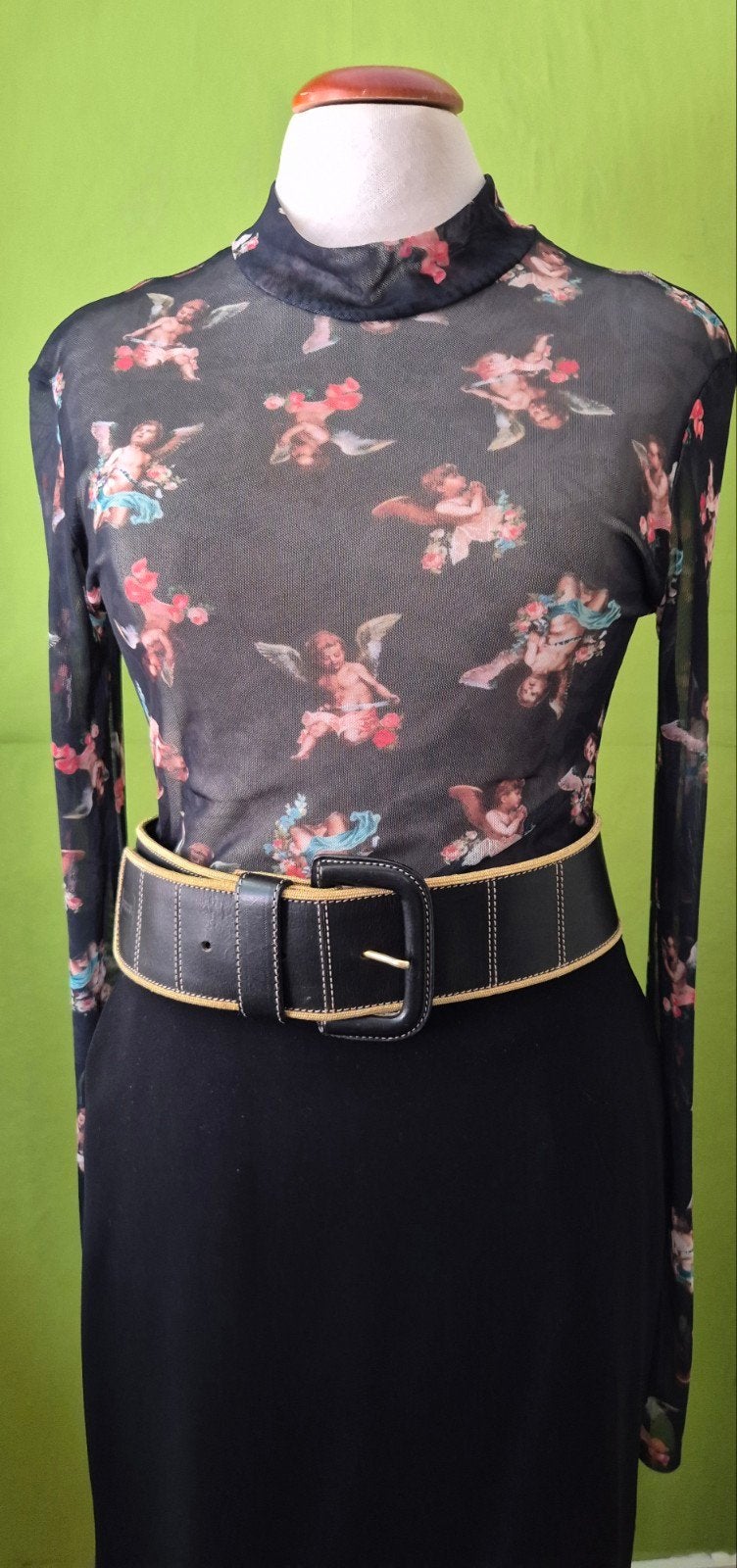 Gianfranco Ferre Leren Tailleriem Zwart Goud, Kleding | Dames, 5 cm of meer, Gianfranco Ferre, 90 tot 100 cm, Tailleriem