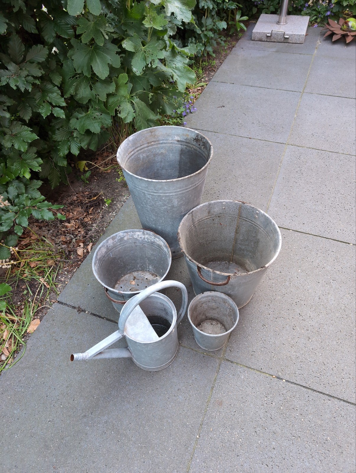 Set zinken bakken en gieter., Ophalen, Gebruikt