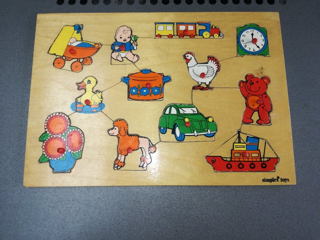 Houten puzzel (simplextoys 2), Gebruikt, 10 tot 50 stukjes, Ophalen of Verzenden, Van hout