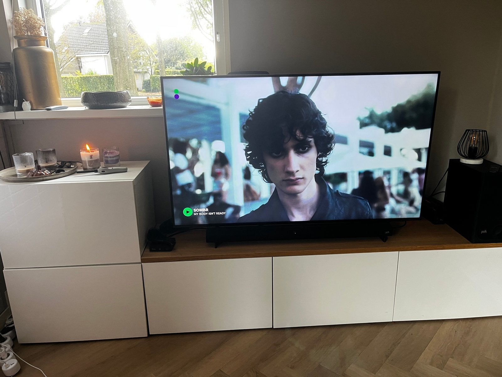 IKEA Besta TV-meubel met 2 losse kastjes en bovenblad, Ophalen, Gebruikt, 150 tot 200 cm, Minder dan 100 cm