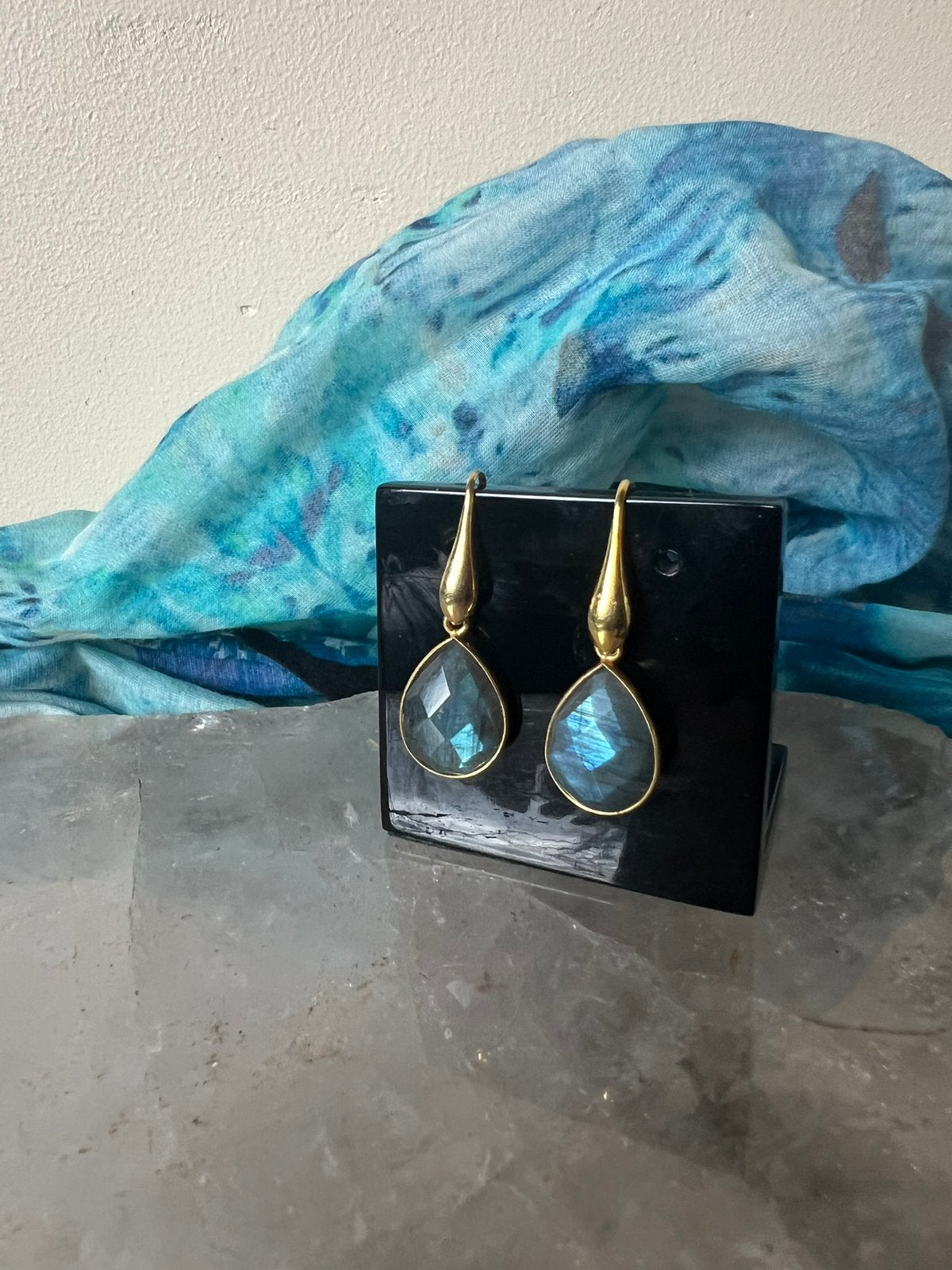 Labradoriet XL zilver 925 beschermt aura geluk intuïtie, Hangers, Blauw, Nieuw, Ophalen of Verzenden