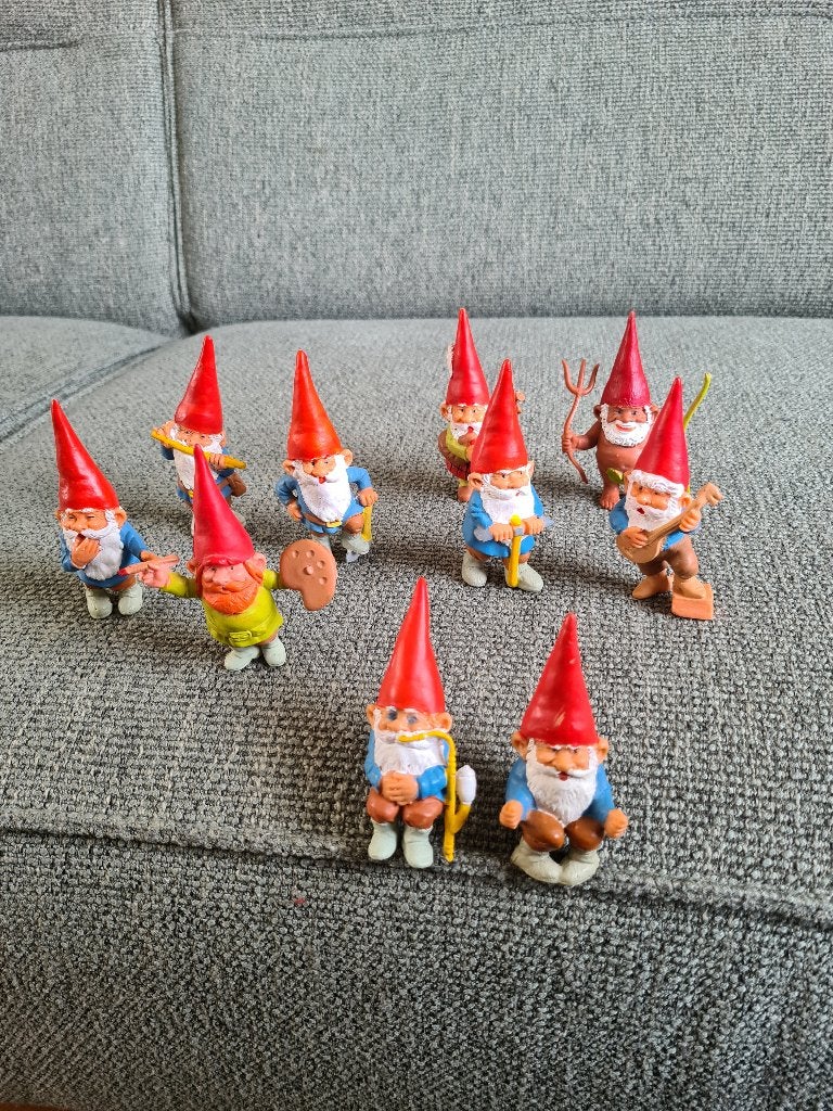 David de kabouter poppetjes vintage 10 stuks, Star toys Barcelona, Gebruikt, Ophalen of Verzenden, Nvt