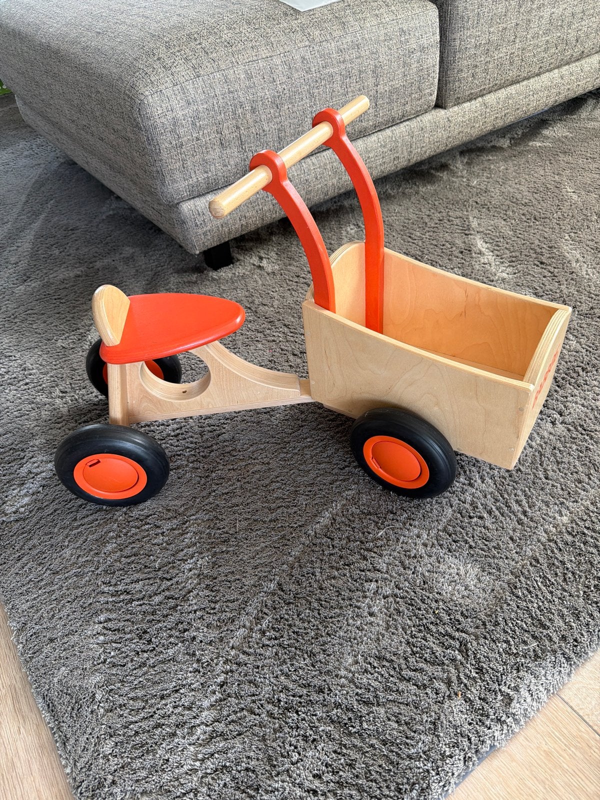 Babboe houten bakfiets loopauto - zo goed als nieuw, Ophalen, Zo goed als nieuw, Loopvoertuig